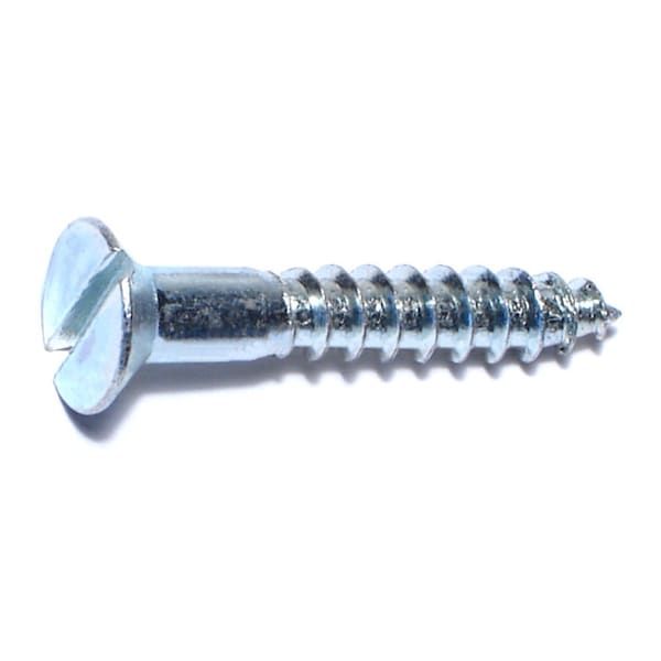 Midwest Fastener Wood Screw, #14, 1-1/2 in, Zinc Plated Steel Flat Head Slotted Drive, 20 PK 63103 - main